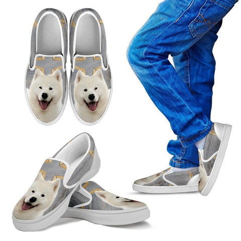 Samoyed Dog Print Slip Ons For Kids-Express Shipping