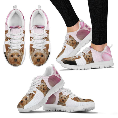 Yorkshire Pink White Print Running Shoes For Women-Free Shipping