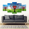 Love Tree Print- 5 Piece Framed Canvas- Free Shipping