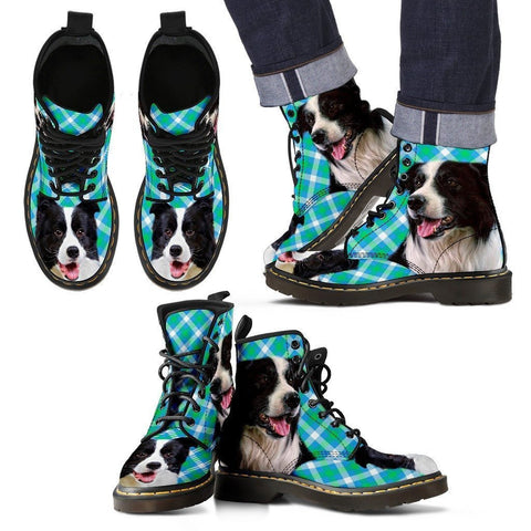 Border Collie Print Boots For Men-Express Shipping