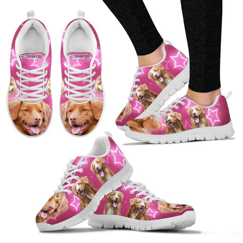 Nova Scotia Duck Tolling Retriever On Pink Print Running Shoes For Women- Free Shipping