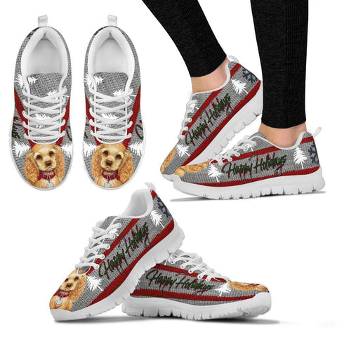 Cocker Spaniel Christmas Print Running Shoes For Women-Free Shipping