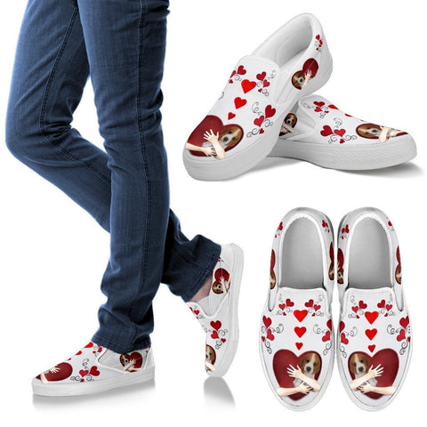 Valentine's Day Special- Beagle Dog Print Slip Ons For Women-Free Shipping