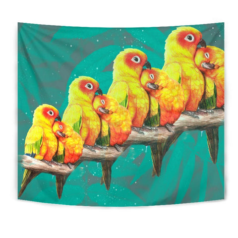 Sun Conure Parrot Print Tapestry-Free Shipping