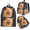 Pomeranian Dog Print Backpack-Express Shipping