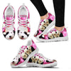 Old English Sheepdog On Pink Print Running Shoes For Women- Free Shipping