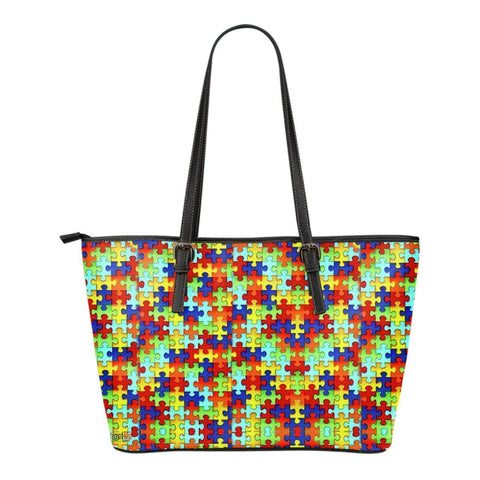 Autism Symbol Small Leather Tote Bag - Free Shipping