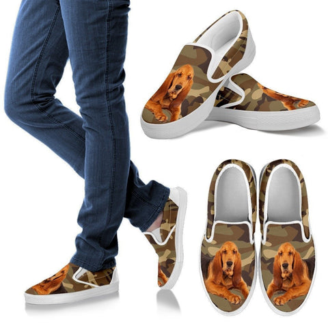 Bloodhound Dog Print Slip Ons For Women-Express Shipping