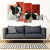 Boston Terrier Print-5 Piece Framed Canvas- Free Shipping