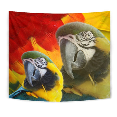Blue and Yellow Macaw Print Tapestry-Free Shipping