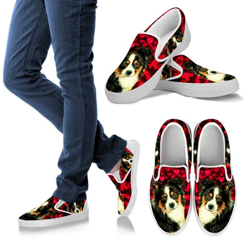 Valentine's Day Special-Australian Shepherd Dog Print Slip Ons Shoes For Women-Free Shipping