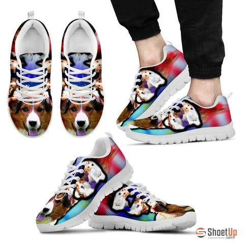 English Shepherd Dog Print Running Shoe For Men- Free Shipping