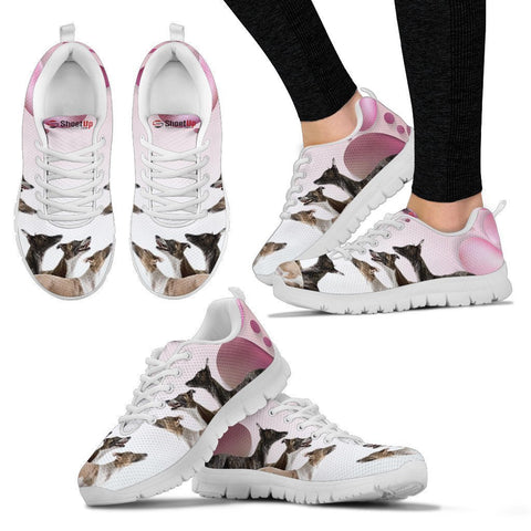Whippet Pink White Print Running Shoes For Women-Free Shipping