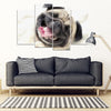 Laughing Pug Print Piece Framed Canvas- Free Shipping