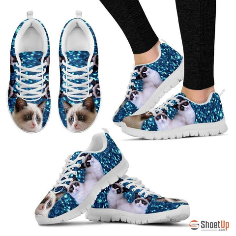 Snowshoe Cat (Black/White) Running Shoes For Women-Free Shipping