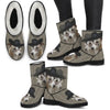 Whippet Print Faux Fur Boots For Women-Free Shipping