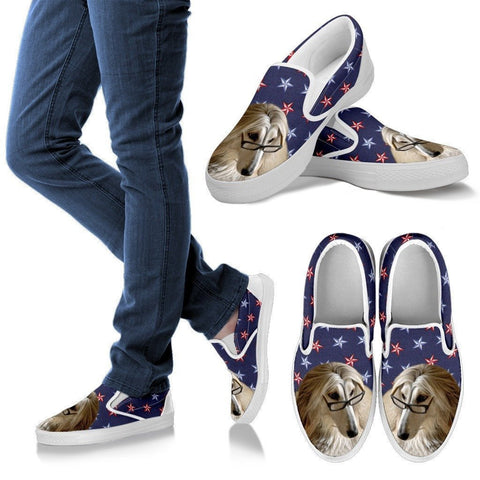 Afghan Hound Dog Print Slip Ons For Women-Express Shipping
