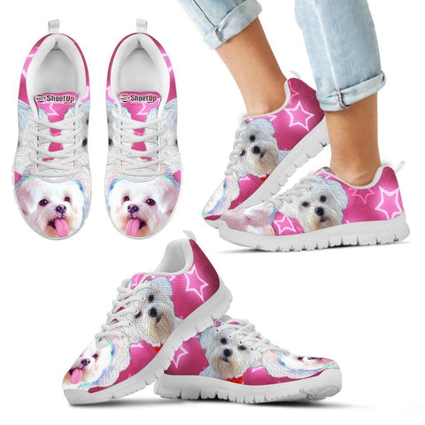 Cute Maltese Print Running Shoes For Kids- Free Shipping
