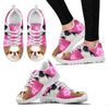 Japanese Chin On Pink Print Running Shoes For Women- Free Shipping
