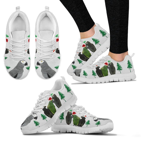 African Grey Parrot Christmas Print Running Shoes For Women-Free Shipping