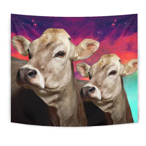 Brown Swiss Cattle (Cow) Print Tapestry-Free Shipping