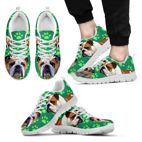 Paws Print Bulldog (Black/White) Running Shoes For Men-Limited Edition-Express Shipping
