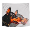 Doberman Pinscher Dog Vector Art Print Tapestry-Free Shipping