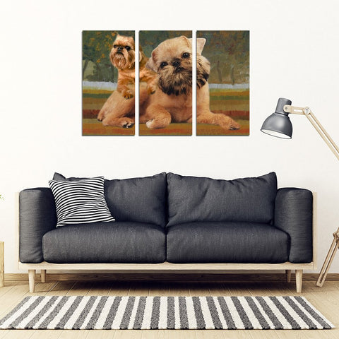 Brussels Griffon Print-3 Piece Framed Canvas- Free Shipping