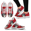 Valentine's Day Special-Border Collie On Red Print Running Shoes For Women-Free Shipping
