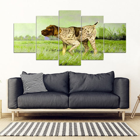 German Shorthaired Pointer Print 5 Piece Framed Canvas- Free Shipping