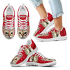Singapura Cat On Red Print Sneakers For Women- Free Shipping