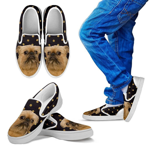 Brussels Griffon (Griffon Bruxellois) Print Slip Ons For Kids-Express Shipping