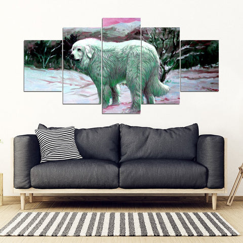 Great Pyrenees Art Print 5 Piece Framed Canvas- Free Shipping