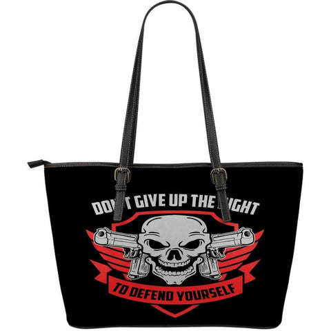 Don't Give Up- Large Leather Tote Bag- Free Shipping
