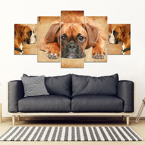 Boxer Dog Print- Piece Framed Canvas- Free Shipping