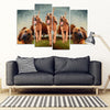 Bloodhound Dog Print-5 Piece Framed Canvas- Free Shipping