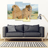 Chow Chow Dog Print-5 Piece Framed Canvas- Free Shipping