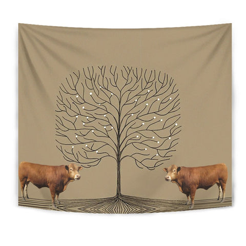 Amazing Gelbvieh Cattle (Cow) Print Tapestry-Free Shipping