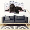 Newfoundland2 Dog Print-5 Piece Framed Canvas- Free Shipping