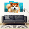 Akita Dog Print 5 Piece Framed Canvas- Free Shipping