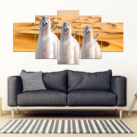 Afghan Hound Print- Piece Framed Canvas- Free Shipping