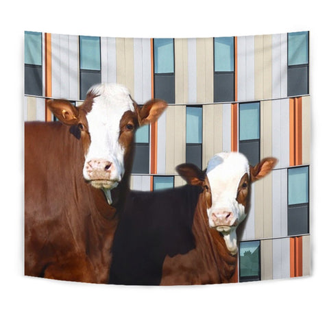 Simmental Cattle (Cow) Print Tapestry-Free Shipping