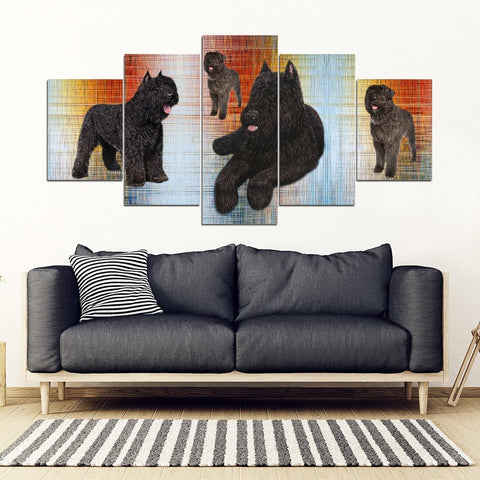Bouvier Des Flandres Print-5 Piece Framed Canvas- Free Shipping