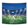 Italian Greyhound Playing football Print Tapestry-Free Shipping