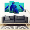 Lovely Hyacinth Macaw Parrot Print 5 Piece Framed Canvas- Free Shipping