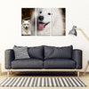 Samoyed Dog Print- Piece Framed Canvas- Free Shipping