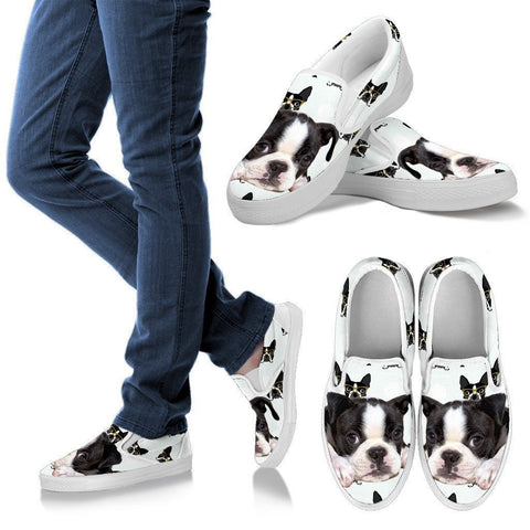 Boston Terrier Print Slip Ons Shoes For Women- Express Shipping