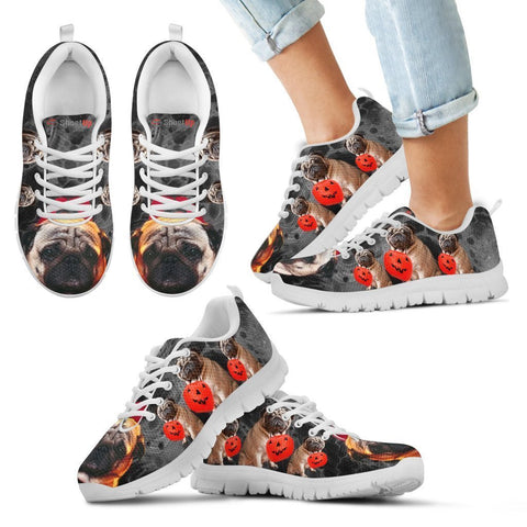 Pug With Happy Halloween Print Running Shoes For Kids-Free Shipping