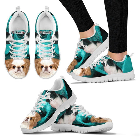 Japanese Chin On Deep Skyblue Print Running Shoes For Women- Free Shipping