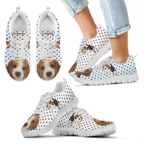 Beagle Dog Black Dots Print Running Shoes For Kids-Free Shipping